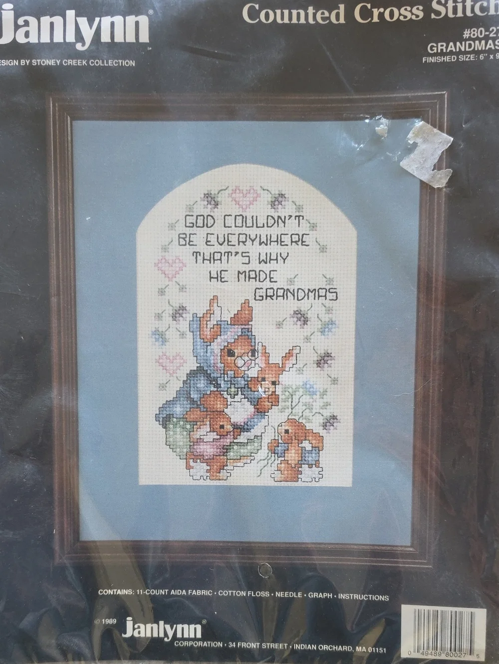 Janlynn Blue and Pastel 'Grandmas' Counted Cross Stitch Kit